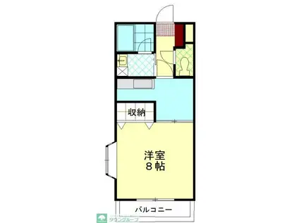 パークスプリング(1K/2階)の間取り写真