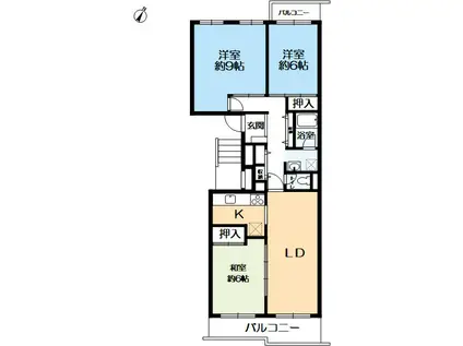 メゾン住吉川(3LDK/2階)の間取り写真