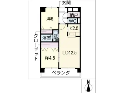 バンクーバー1100(2LDK/3階)の間取り写真