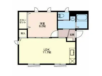 シャルマンタカラC(1LDK/1階)の間取り写真