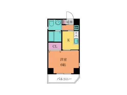 旦過タカヤコーポレーション(1K/10階)の間取り写真