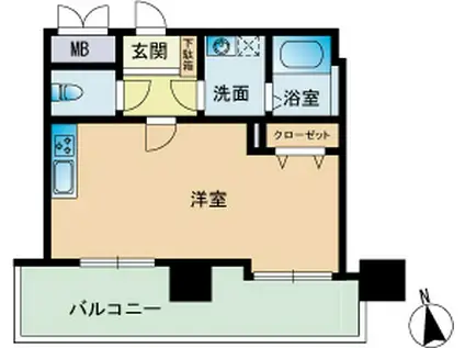 ベローザ六本松(ワンルーム/9階)の間取り写真