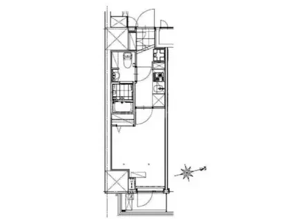 ジェノヴィア草加(1K/13階)の間取り写真