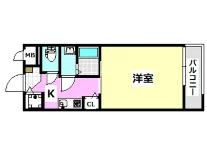 ヴィオレ茨木(1K/3階)の間取り写真