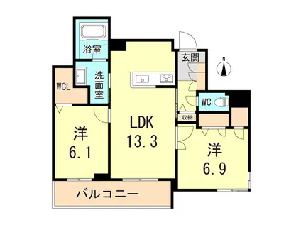 シャーメゾン コルテノーヴァ(2LDK/3階)の間取り写真