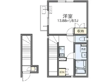 東武伊勢崎線 東向島駅 徒歩5分 2階建 築11年(1K/2階)の間取り写真