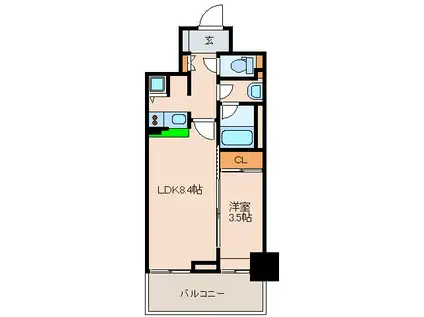 西新テングッドシティ SAVOY(1LDK/8階)の間取り写真