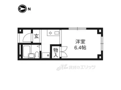 今出川ハイツ(1K/4階)の間取り写真