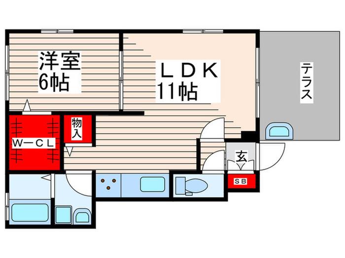 ブランマンジェ(1LDK/1階)の間取り写真