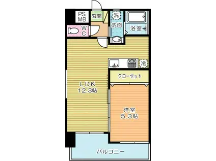 VOLUME.5(1LDK/10階)の間取り写真