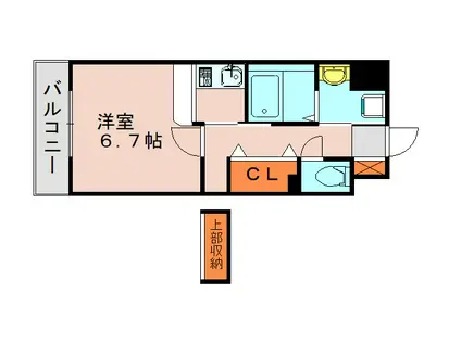 グレイス竹下(1K/2階)の間取り写真