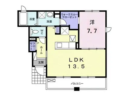 オリーブ弐番館(1LDK/1階)の間取り写真