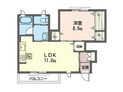 BRICK COURT南大泉(1LDK/1階)の間取り写真