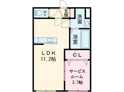 モナベルII(ワンルーム/2階)の間取り写真
