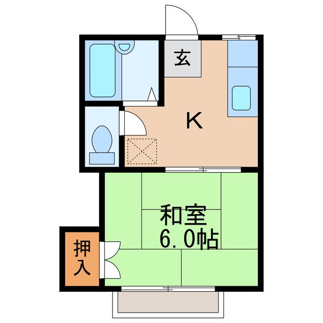 タウニィフルタ(1K/2階)の間取り写真