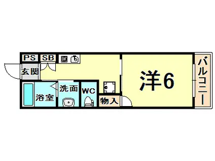 エアリーII(1K/1階)の間取り写真
