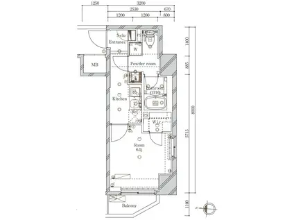 SY FORME IRIYA(1K/4階)の間取り写真