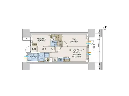 THE PREMIERE(1SLDK/14階)の間取り写真