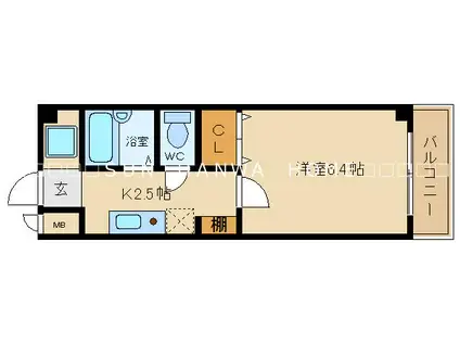 プリヴェイル・イースト(1K/2階)の間取り写真