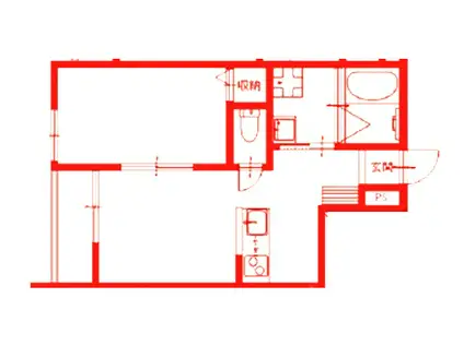 メゾンサンワD(1LDK/2階)の間取り写真