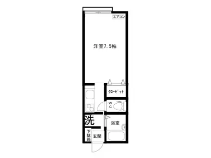 セジュール12(1K/2階)の間取り写真