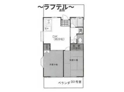 北所沢サンハイツ(2DK/1階)の間取り写真