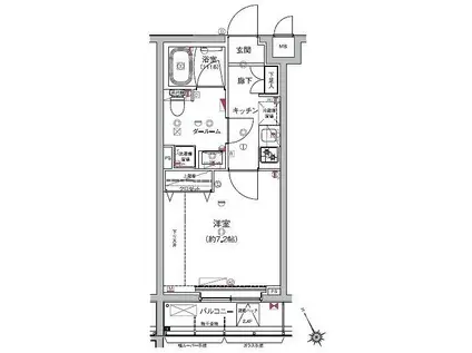 RELUXIA板橋区役所前(1K/4階)の間取り写真