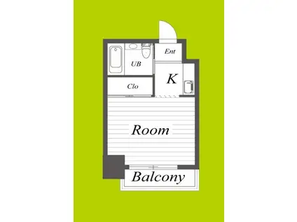 童夢ハイツマナベ(1K/6階)の間取り写真