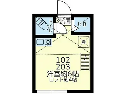 オアシス戸部A(ワンルーム/1階)の間取り写真