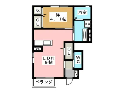 メゾン・ド・パンフェノン(1LDK/1階)の間取り写真