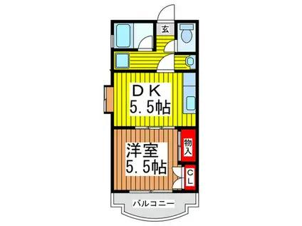 アクト川越(1DK/4階)の間取り写真
