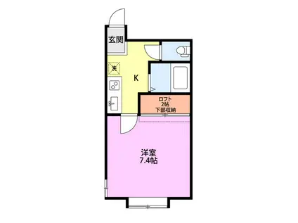 春明かりとサクラ・ルミナス(1K/2階)の間取り写真