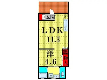 さくら弐番館(1LDK/1階)の間取り写真