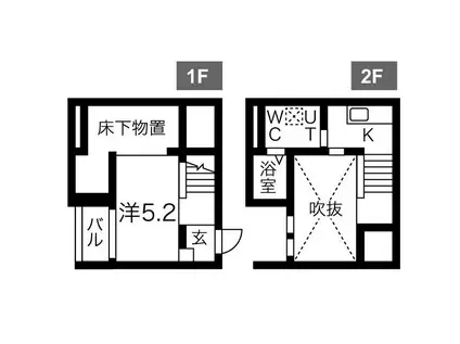 ローレルフォレスタ本陣 (1K/2階)の間取り写真