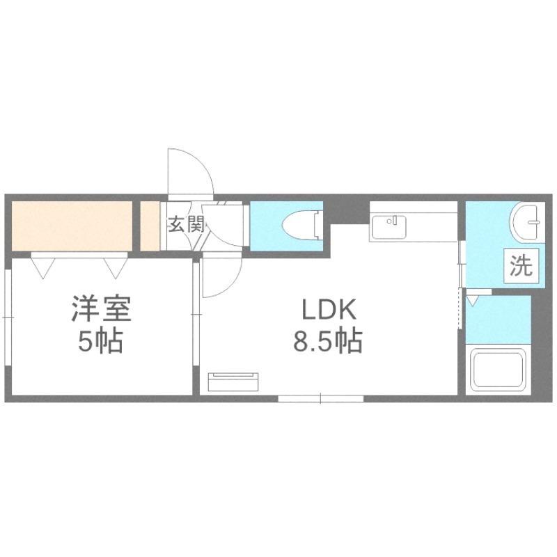 HARMONY TERRACE(1LDK/4階)の間取り写真