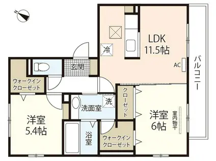 ココハウス高須壱番館(2LDK/1階)の間取り写真
