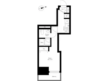 RELUXIA横濱鶴見III(1K/8階)の間取り写真