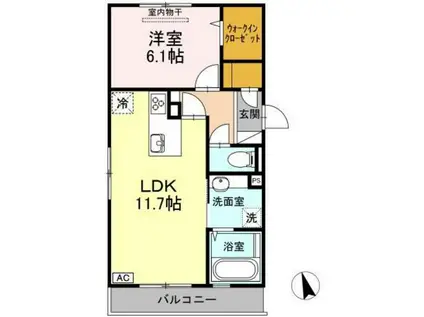 サンテラス光南(1LDK/2階)の間取り写真