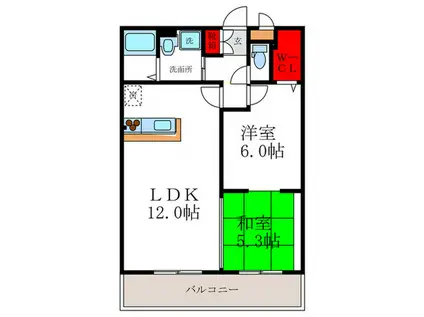 アークファイブ(2LDK/3階)の間取り写真