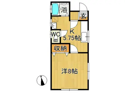 コーポマルチュウ(1K/2階)の間取り写真