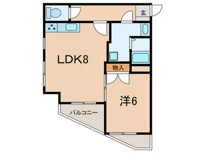 アムール芦屋(1LDK/5階)の間取り写真