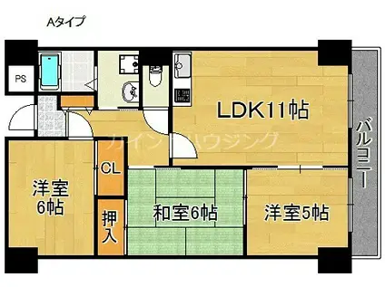 エテルノ21(3LDK/3階)の間取り写真