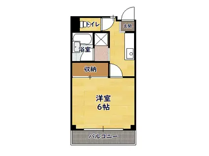 アミティハイツII(1K/2階)の間取り写真