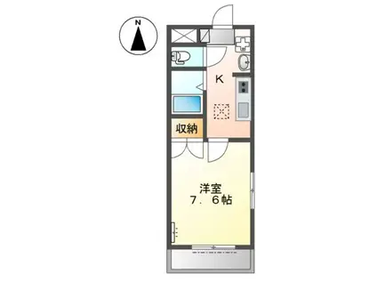 ルミナスハイム美濃池(1K/1階)の間取り写真