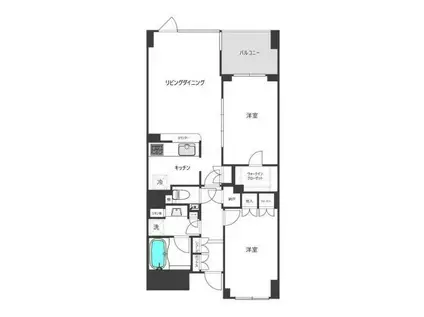 パークハウス目黒東山(2LDK/4階)の間取り写真