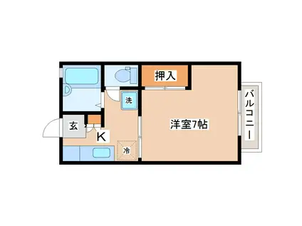 パル上杉(1K/2階)の間取り写真