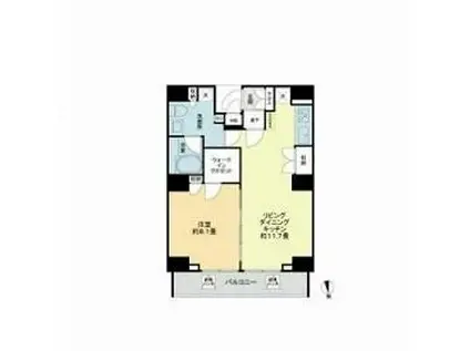 VIOR文京関口(1LDK/11階)の間取り写真