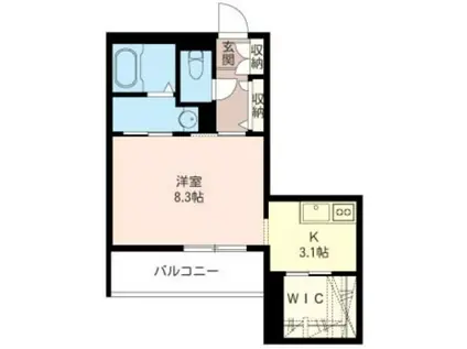 フォルトゥーナ(1K/3階)の間取り写真