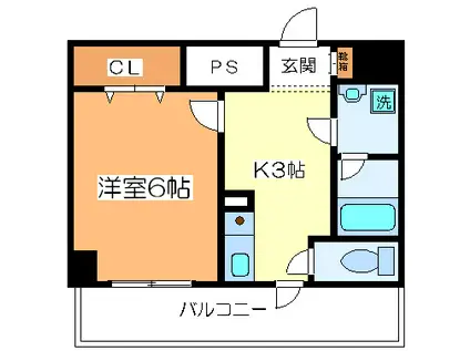 ヴァンスタージュ姫里(1K/5階)の間取り写真