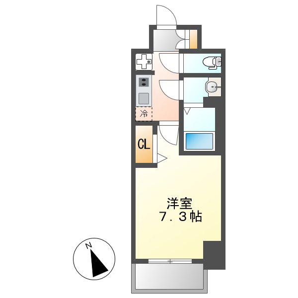 プレサンス新栄リベラ(1K/4階)の間取り写真